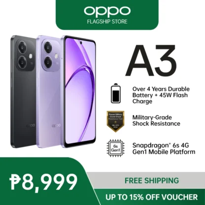 OPPO A3 (6+128GB) | Over 4 Years Battery + 45W Flash Charge | Military-Grade Shock Resistance