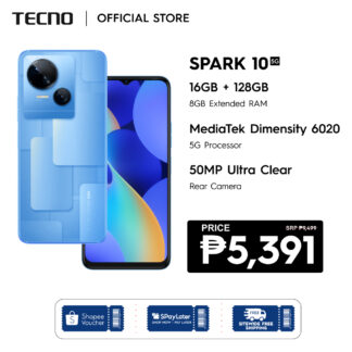 TECNO SPARK 10 5G (8GB RAM + 128GB ROM) | MTK Dimensity D6020 Octa-Core 5G | 5000 mAh Super Battery