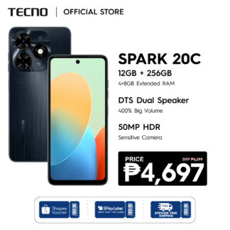 [NEW] TECNO SPARK 20c 12GB (4+8 OTA) + 256GB | 50MP Dual Camera | DTS Dual Speaker | 13Mos Warranty