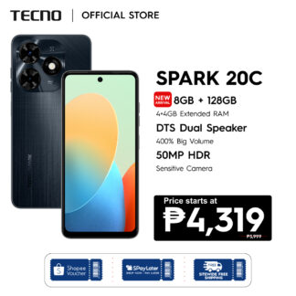 [NEW] TECNO SPARK 20c 8GB (4+4) +128GB | 50MP Dual Camera | DTS Dual Speaker | 13Mos Warranty