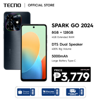 [NEW] Tecno Spark Go 2024 (4GB + 128GB) | Octa-Core Processor - DTS Dual Speaker -(13mos Warranty)