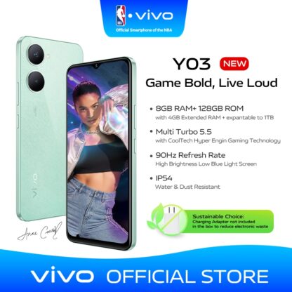 (New) vivo Y03 | 4GB+4GB RAM 128GB ROM | Ultra Game Mode | Helio G85 | 90Hz Refresh rate | 5000 mAh